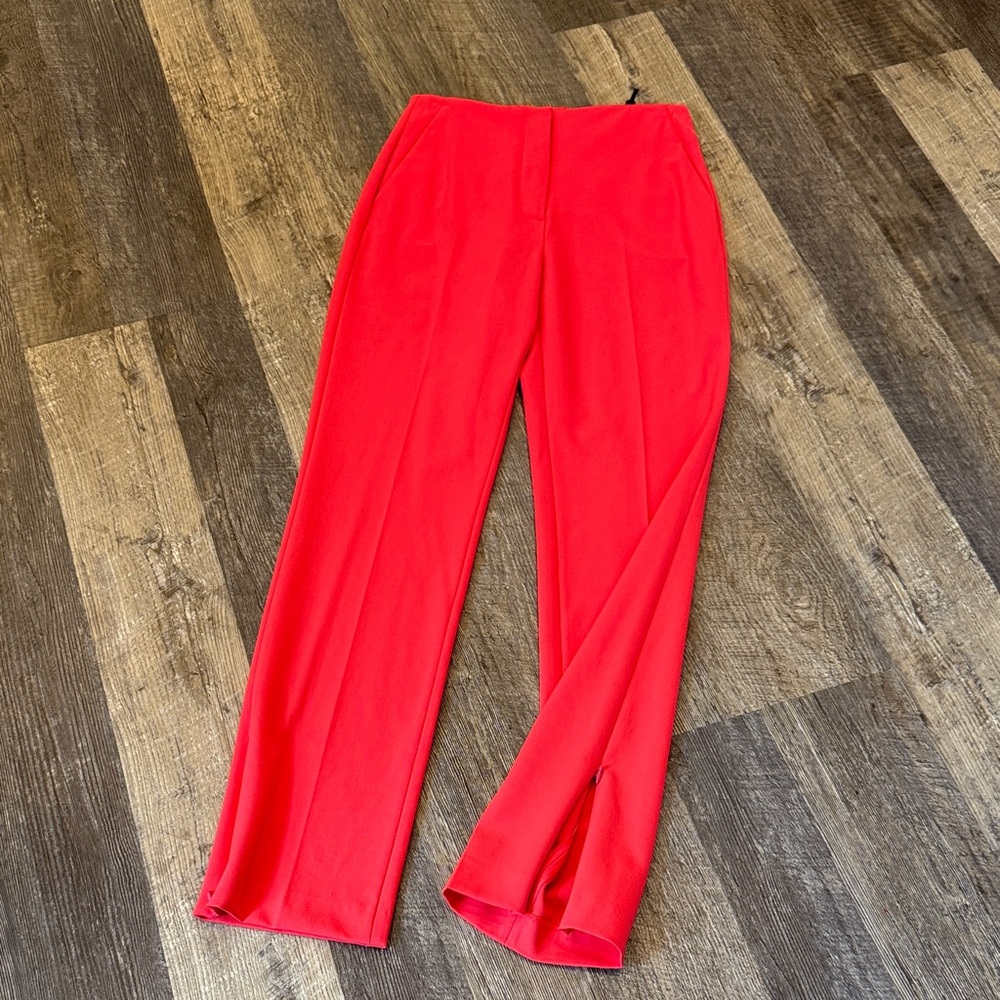 Rag & Bone Vibrant Red Women's Size 2 Trousers Pants Banded Waist Zipper New